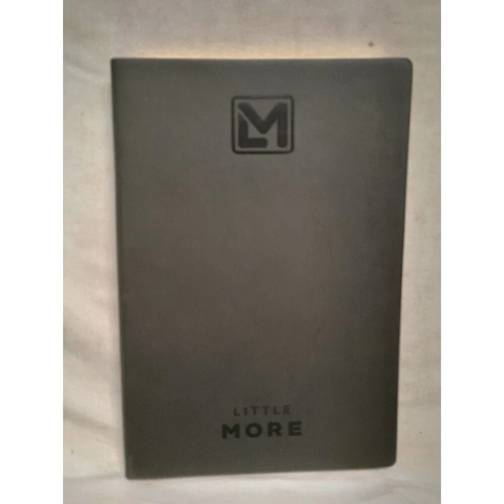 LM Little More Undated Daily Planner A5 Gray Vegan Leather w Protective Case